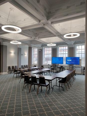 room set up for a meeting